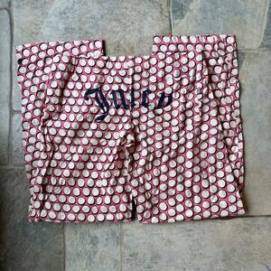 Y2K Juicy Couture Pink Polka Dot Pajama Pants S‎ w/ JUICY Booty Logo RARE